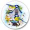 Designart - Two Tit Birds Sitting Near The Nest With Eggs I - Traditional Metal Circle Wall Art